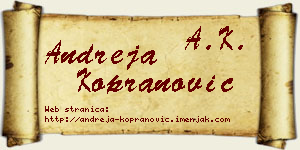 Andreja Kopranović vizit kartica